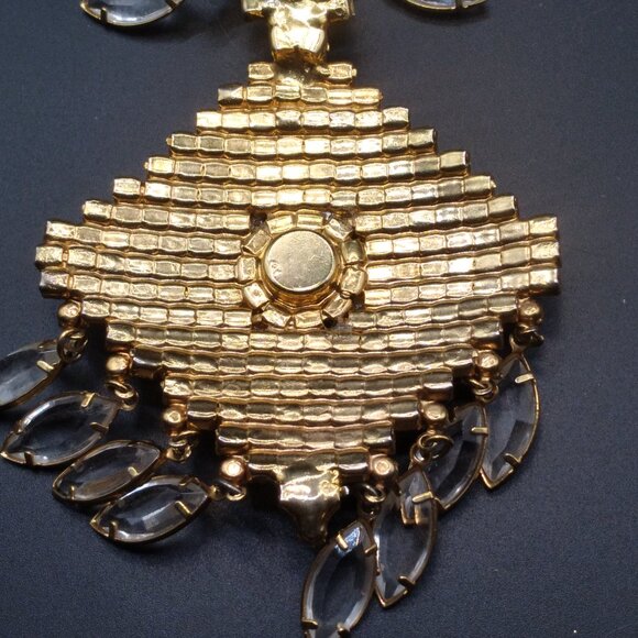 Vintage Juliana D&E Rhinestone Bezel Crystal Necklace Set in Gold Tone - Picture 7 of 10